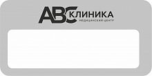 Бейдж с окном из пластика, серебро/чёрный