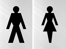 Табличка для туалета, лазерная гравировка, WC -LS6