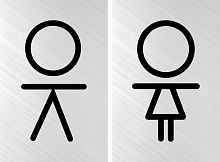 Табличка для туалета, лазерная гравировка, WC -LS8