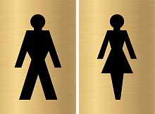 Табличка для туалета, лазерная гравировка, WC -LG6