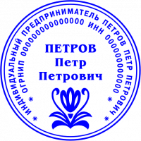 Клише печати ИП с логотипом №09