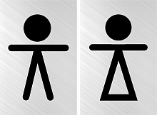 Табличка для туалета, лазерная гравировка, WC -LS7