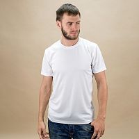 Футболка белая, унисекс, с О-воротом, сублимация