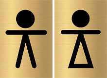 Табличка для туалета, лазерная гравировка, WC -LG7