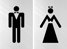 Табличка для туалета, лазерная гравировка, WC -LS5